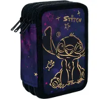CoolPack JUMPER 3 – Federmäppchen mit 3 Fächern und Disney-Motiven in Gold-Stitch-Optik