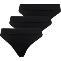 ONLY String "String ONLCHLOE LACE THONG 3er Pack", Damen, Gr. XS-S, schwarz, Obermaterial: 94% Polyamid PA. 6% Elasthan EL., Unterhosen String