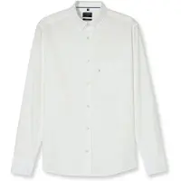 Olymp Langarmhemd "Casual", Herren, Gr. S, N-Gr, weiß, Web, Obermaterial: 100% Baumwolle, regular fit, Manschette, Hemden Langarmhemd