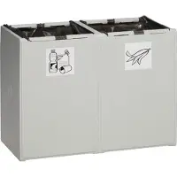 VAR Kunststoffcontainer 60 Liter, aus schlagzähem Polysterol, 2-fach, ohne Deckel