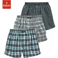 H.I.S. Webboxer H.I.S, Herren, Gr. 4, 3 Stk., bunt, Webqualität, Obermaterial: 100% Baumwolle, kariert, weit, Unterhosen Webboxer, bequeme Passform mit trendigen Karo- oder Streifendesign, Topseller