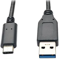 Tripp Lite U428-003-G2 USB-C-zu-USB-A-Kabel (Stecker/Stecker), USB 3.2 Gen 2 (10 Gbit/s), Thunderbolt 3-kompatibel, 0,91 m, 1,83 m, USB C, USB A, USB 3.2 Gen 2 (3.1 Gen 2), Stecker/Stecker, Schwarz