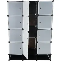Mendler Regalsystem Sydney T306, Steckregal Garderobe Kleiderschrank, 8 Boxen je 37x37x47cm schwarz