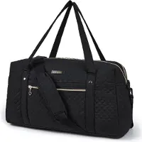 Unyqoos Handgepäck-Reisetasche Weekender für Damen, 19,5 x 8,2 x 11,5 inch, 15,6" Laptopfach, separates Schuhfach, 1 wasserdichte Tasche, Schwarz