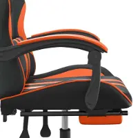 vidaXL Gaming-Stuhl mit Fußstütze Schwarz und Orange Kunstleder