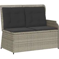Syfax Gartenbank Hellgrau Poly-Rattan