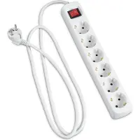 Hama 00030533, 6 AC-Ausgänge, 230 V, 50 Hz, 3500 W, Weiß, 3 m