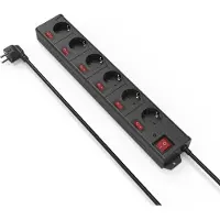 Hama 223160 6 Steckdosen Mit Schalter Mehrfachsteckdose 1.4 M
