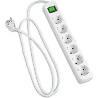 Hama Steckdosenleiste "Steckdosenleiste 6 fach, mit Schalter, Mehrfachsteckdose, 3 m", weiß, B:5cm H:34cm T:5cm, Kunststoff, Steckdosenleisten, Steckdosenleiste