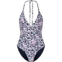 JOOP! Badeanzug JOOP "FLEUR", Damen, Gr. 36, N-Gr, pink (pink aop), Microfaser, Obermaterial: 83% Polyamid, 17% Elasthan, Badeanzüge Badeanzug, Flower-Print, wattierte Cups, herausnehmbaren Pads
