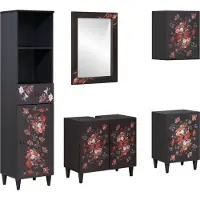 vidaXL Badezimmerschrank-Set 5 stk. 62 x 33 x 58 cm Massivholz Mango