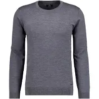 Ragman Rundhalspullover , Herren, Gr. 50, grau (anthrazit), Strick, 100% Wolle, ohne Ausschnitt, Pullover Rundhalspullover