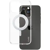 CARE by PanzerGlass Feature Case Transparent w. Silver Kickstand & MagSafe iPhone 15 Pro Max