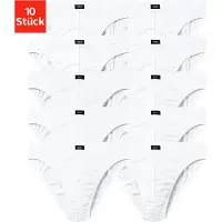 H.I.S. Slip H.I.S "Männer Unterhose", Herren, Gr. 3 (XS), 10 Stk., Jersey, weiß, Jersey, Obermaterial: 95% Baumwolle, 5% Elasthan, unifarben, körpernah, Unterhosen Slip, in Unifarben, Topseller