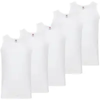 Fruit Of The Loom Tanktop , Herren, Gr. XL, weiß, Jersey, Obermaterial: 100% Baumwolle, unifarben, hüftbedeckend, Rundhals, Tops Tanktop, aus reiner Baumwolle, Rundhals