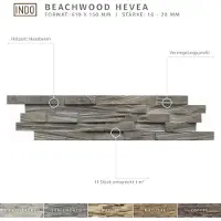 INDO Holz Wandverblender Beachwood Hevea Coffee 1,01 m²