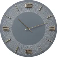 Kare design Wanduhr Leonardo Grau/Gold
