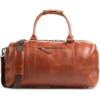 Buckle up BUCKLE & SEAM Leder Reisetasche Willow Blu Weekender Cognac braun