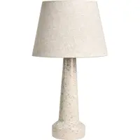 Beliani Tischlampe Hellbeige Keramik mit Kunstleinen Stoffschirm Moderner Stil Wohnzimmer Schlafzimmer Flur