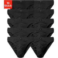 H.I.S. Slip H.I.S "Männer Unterhose", Herren, Gr. 3 (XS), 10 Stk., Jersey, schwarz, Jersey, Obermaterial: 95% Baumwolle, 5% Elasthan, unifarben, körpernah, Unterhosen Slip, in Unifarben, Topseller