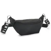 Elbsand Bauchtasche "Umhängetasche", Damen, Gr. B/H/T: 32cm x 14cm x 10cm, schwarz, Stoff, Textil, clean, unifarben, Taschen Bauchtasche, Crossbody Bag, Gürteltasche, Brusttasche, Hüfttasche VEGAN