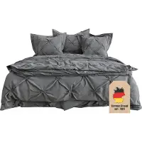 Intirilife Bettbezug Kissenbezug - GRAU - Bettwäsche für Schlafzimmer und Kinderzimmer Jugendzimmer