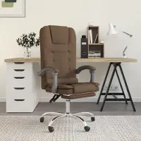 vidaXL Bürostuhl mit Massagefunktion Braun Stoff - Massage-Bürostuhl - Massage-Bürostühle - Bürostuhl Mit Massagefunktion - Elektrischer Bürostuhl