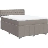 Syfax Boxspringbett mit Matratze Taupe 160x200 cm Stoff