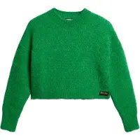 Superdry für Damen. W6110527A Kurzer Strickpulli mit grüner Vintage-Struktur (XL), Lässig, Acryl