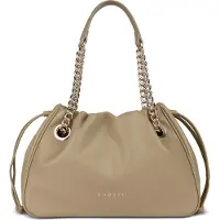 Bugatti 1100000002199 "Leni", Damen, Gr. B/H/T: 31cm x 23cm x 12cm onesize, beige (sand), Polyurethan (PU), leicht glänzend, unifarben, Taschen 1100000002199