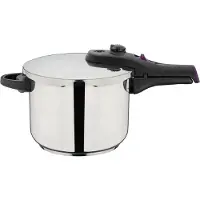 GSW Schnellkochtopf "System RAPID", silber (silberfarben), H:17cm Ø:22cm, Töpfe, Schnellkochtopf, Dampfkochtopf zum Bio-/Schnellgaren, Induktion, Einsatz mit Standfuß