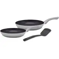 Kruger Pfannen-Set "Aluminium Pfannenset London, 3 tlg." Aluminium Set, je 1 Bratpfanne Ø 20 / 28 cm, 1 Pfannenwender, 3 Stk. tlg. für Induktions-Kochfelder geeignet