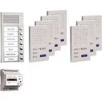 TCSS PPAF07-EN/02 audio:pack AP für 7 Wohneinheiten, mit Außenstation PAK 7 Klingeltasten + 7 x Freisprecher ISW3030 + Steuergerät BVS20 PPAF07EN02
