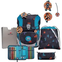 DERDIEDAS ErgoFlex Tiny Schulranzenset 5-teilig Ninja Fighter dunkelblau