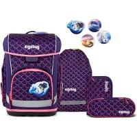 Ergobag cubo light Schulranzen, 5-teiliges Set, Kollektion 2026 PerlentauchBär Flash