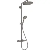 Hansgrohe Croma Select S Showerpipe 280 1-jet mit Thermostat und Handbrause Raindance Select S 120 3-jet, 26890340, Farbe: Brushed Black Chrome