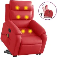 Syfax Massagesessel mit Aufstehhilfe Rot Kunstleder