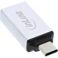 InLine USB 3.2 Gen.2 Adapter, USB-C Stecker an A Buchse, USB type C male, USB-A, Silber