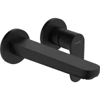 Hansgrohe Rebris S Einhebel-Waschtischarmatur, Unterputz, Wandmontage, Auslauf 20 cm, Ausladung 200 mm, 72528670, Farbe: Mattschwarz