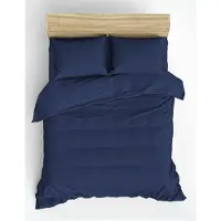 L'essentiel Maison , Plain - Dark Blue, Ranforce King-Size-Bettbezug-Set (FR), Dunkelblau, 100 % BAUMWOLLE RANFORCE, 240 x 220 cm
