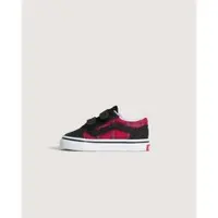 Vans Sneaker "OLD SKOOL V", Jungen, Gr. 26,5, schwarz (rot, schwarz), Synthetik, Textil, Schuhe Sneaker, mit Klett