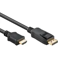 Goobay DisplayPort-auf-HDMI-Kabel, 4K/60 Hz, 18 Gbit/s, 2 m, schwarz