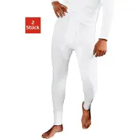 Clipper Lange Unterhose , Herren, Gr. 4 (S), 2 Stk., weiß, Feinripp, Obermaterial: 100% Baumwolle, unifarben, körpernah, Unterhosen Lange Unterhose, aus Feinripp, mit Eingriff