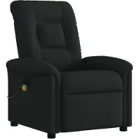 Syfax Massagesessel Schwarz Stoff, manuelle Liegefunktion, 6-Punkt-Vibrationsmassage, 77x91,5x96 cm (BxTxH), 110 kg Tragkraft