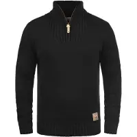 !Solid Troyer SOLID "Troyer SDPetro", Herren, Gr. XXL, schwarz, Obermaterial: 50% Baumwolle CO. 50% Polyacryl PAN., Pullover Troyer