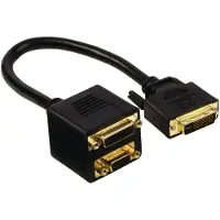 DeLOCK Adapter DVI29 Stecker zu DVI29 + VGA Buchse, 0,2 m, DVI, DVI + VGA (D-Sub), Männlich, Weiblich, Schwarz