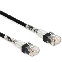 DeLOCK RJ45 Netzwerkkabel mit doppeltem Knickschutz Cat.6A UTP Slim 3 m schwarz, 3 m, Cat6a, U/UTP (UTP), RJ-45, RJ-45, Schwarz