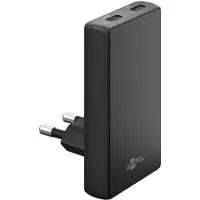 Goobay 65 W USB-C PD GaN Dual-Schnellladegerät 90° Flat schwarz