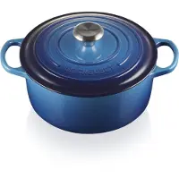 Le Creuset runde Cocotte Evo 24 cm Azurblau