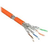 GOOD CONNECTIONS Verlegekabel Cat. 7 S/FTP PiMF 1000MHz Simplex, AWG23, FRNC-B, orange, 100m,